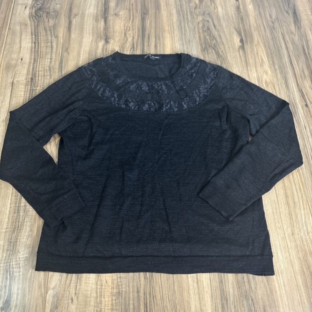 Black Rivet Women's Shirt Large Long Sleeve Black Crew Neck